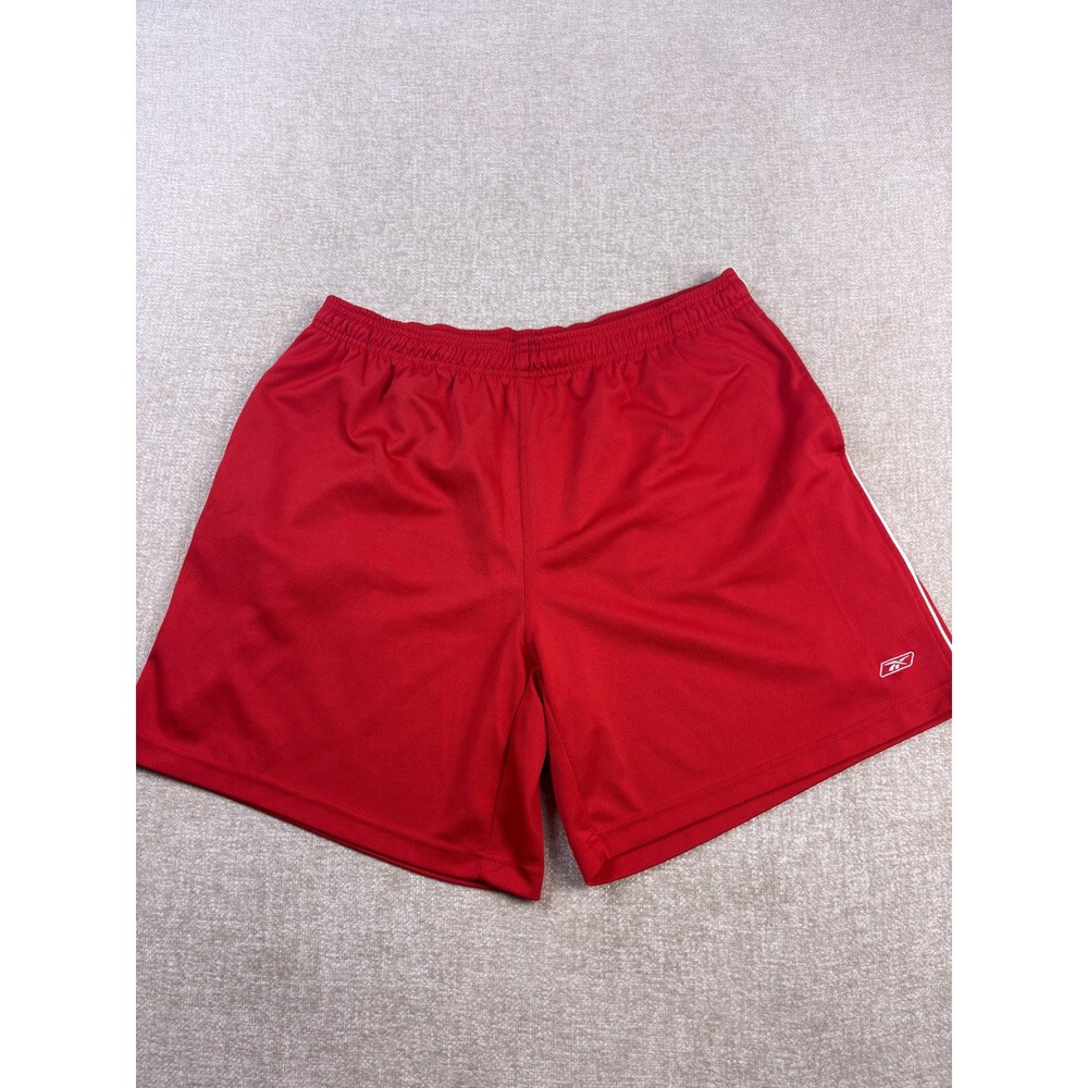Reebok Mens Red Mesh Athletic Gym Shorts Y2K Retro XXL RBKS111125